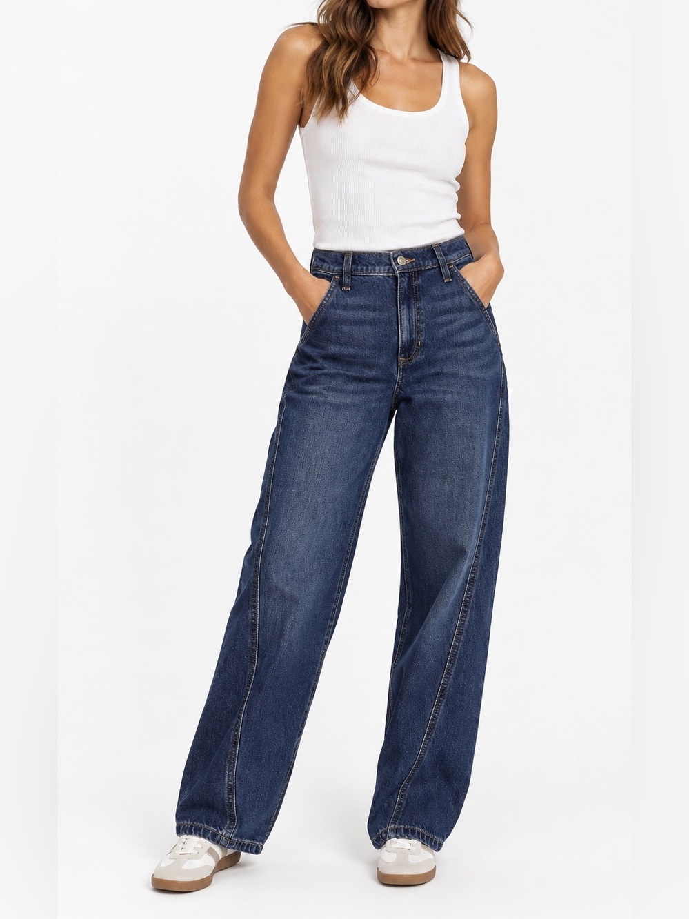 Banana Republic Medium Wash High-Rise Barrel Leg Jean Jeans - Size 25/0